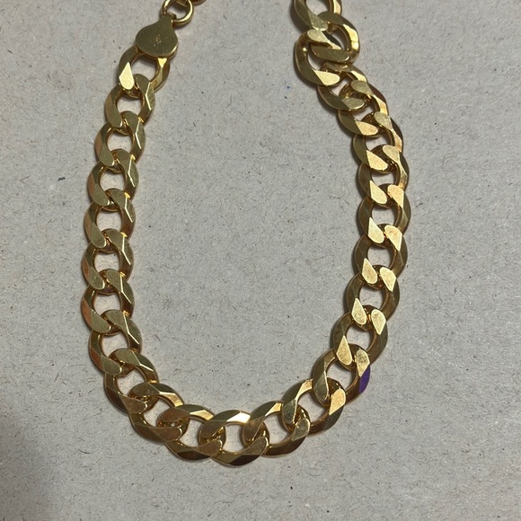 Sterling silver man’s bracelet gold tone - Picture 10 of 10